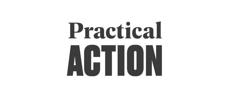 Practical Action logo with new leadership on a white background.