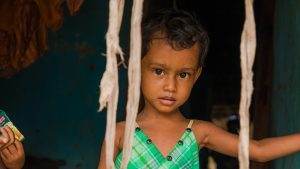 Child in Indian slum