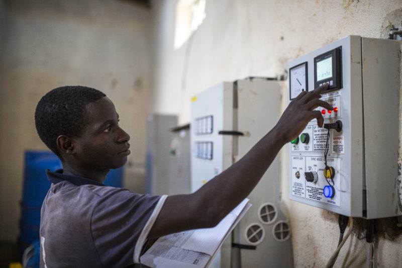 In Malawi, Steve maintains the micro-hydro power plant that uses the power of the river Bondo to provide electricity to local homes, businesses, clinics and schools.