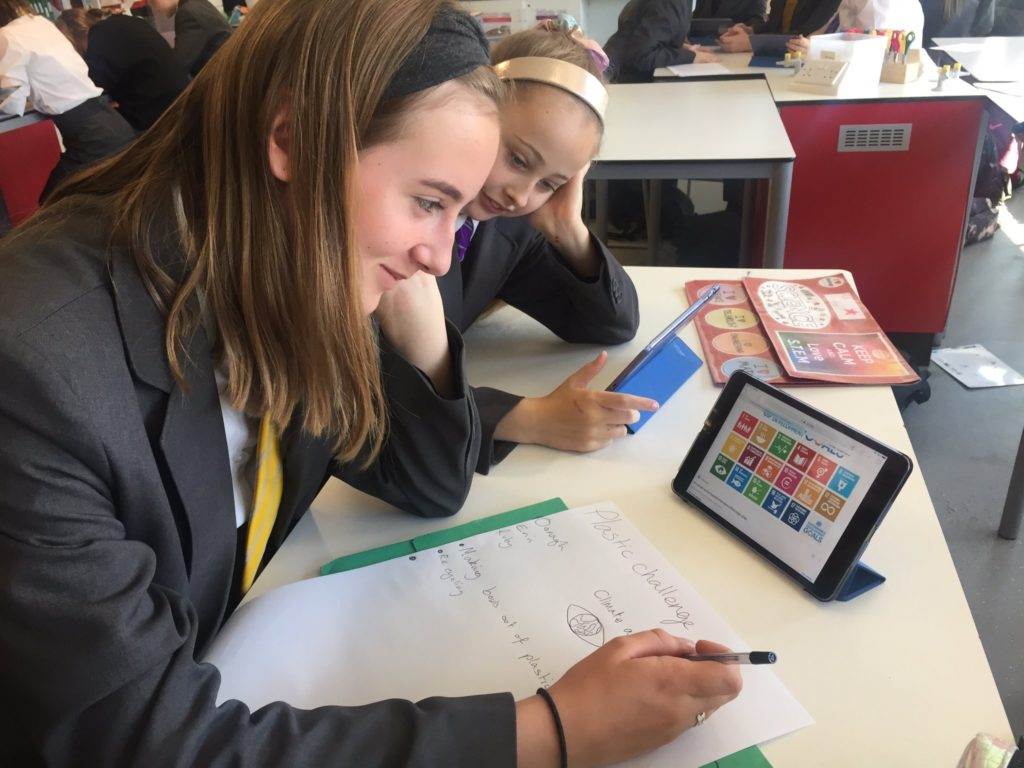 Pupils using the Practical Action website