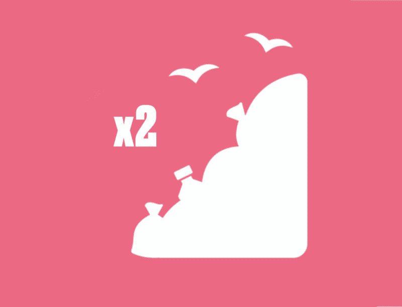 Two birds flying over a pink background.