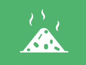 A pizza icon on a green background.