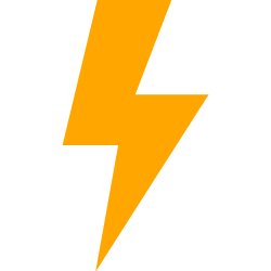 A yellow lightning bolt on a white background representing Practical Action in Peru.