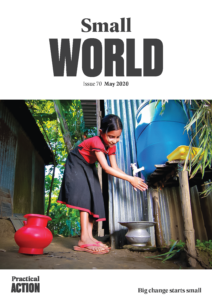 The cover of a magazine with the title small world.