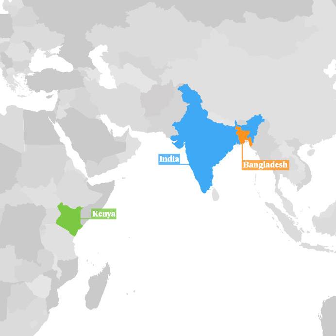 India, Pakistan, and Sri Lanka's urban sanitation is displayed on a map.
