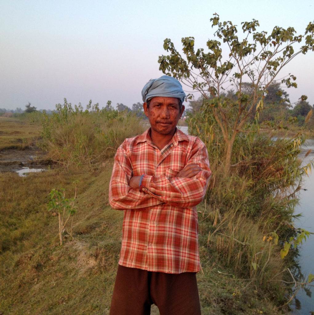 A man surrounded by nature.
