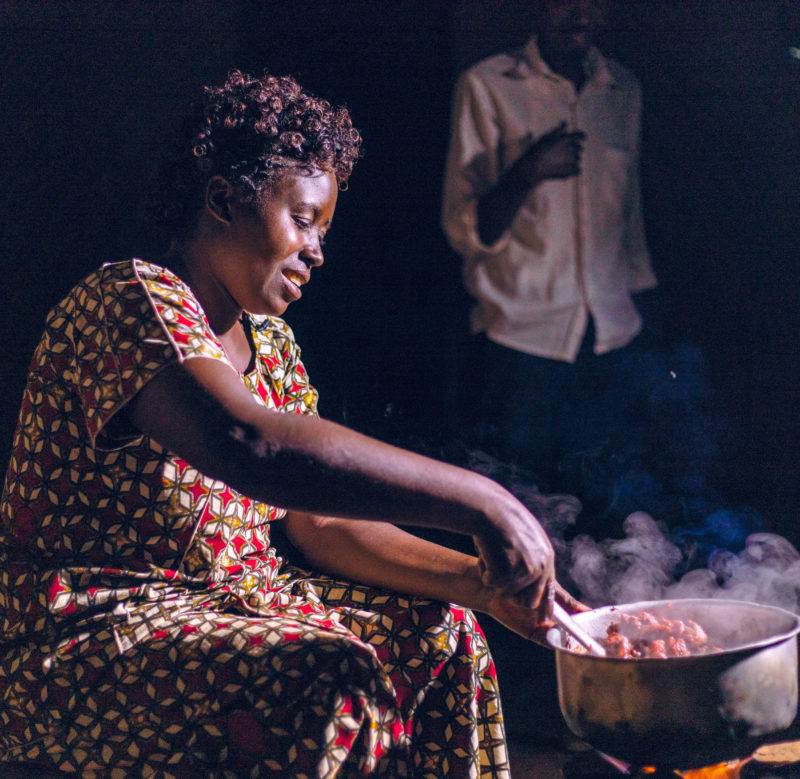 A woman undergoes an inspiring culinary transformation on a stove.