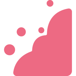 A bubble-filled, pink cloud representing stories of change.