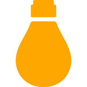 A Stories of Change light bulb icon on a white background.