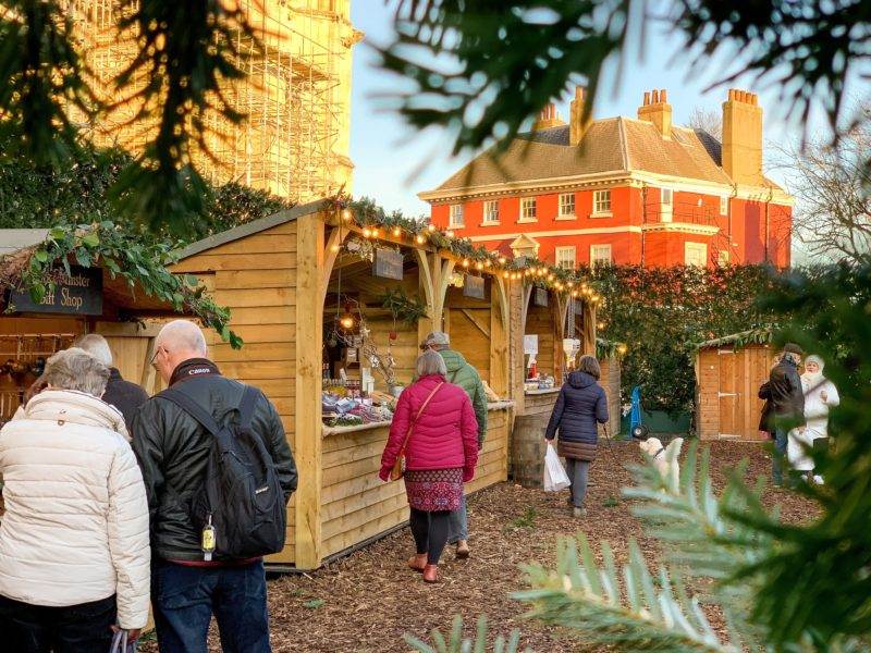 Winter village at York Minster Christmas Market