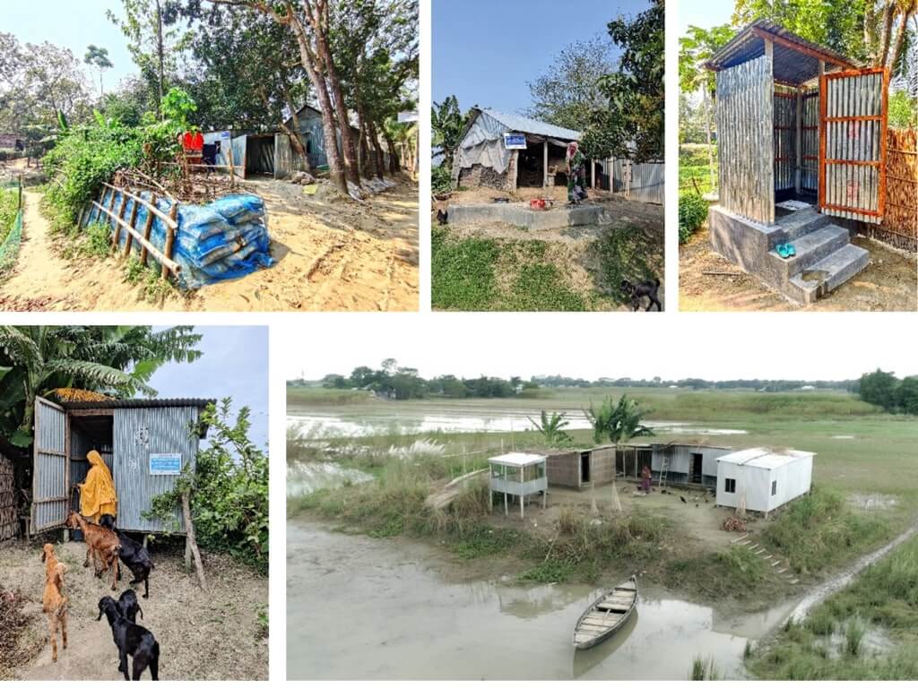 A collage of pictures showcasing flood vulnerable communities in the countryside, highlighting effective partnerships.