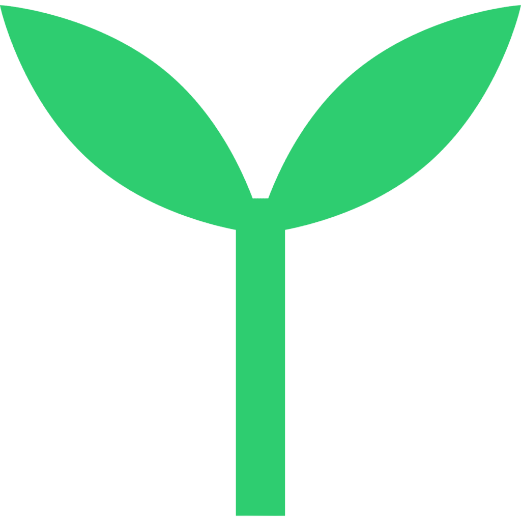 A plant logo on a white background.