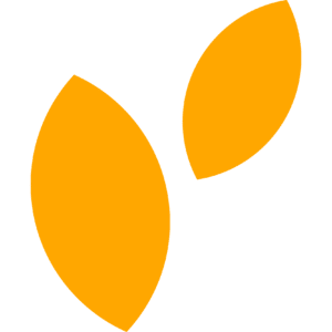 Two orange leaves on a green background.