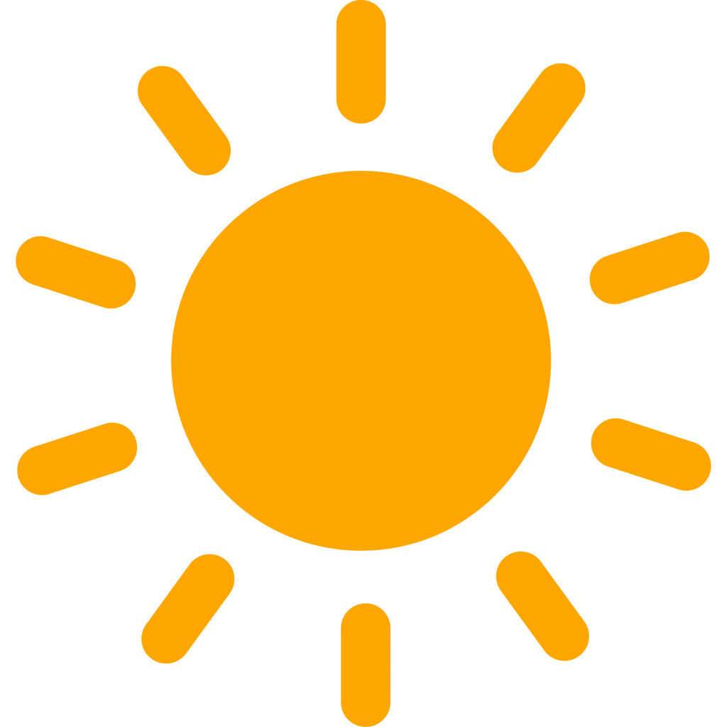 A yellow sun icon on a white background with updated details.