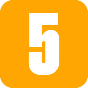The number five in an orange square on field visit itinerary.