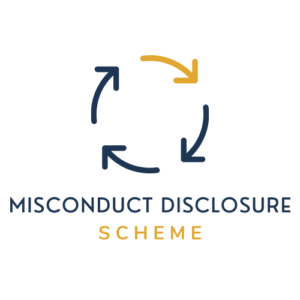 Employment misconduct disclosure scheme logo.