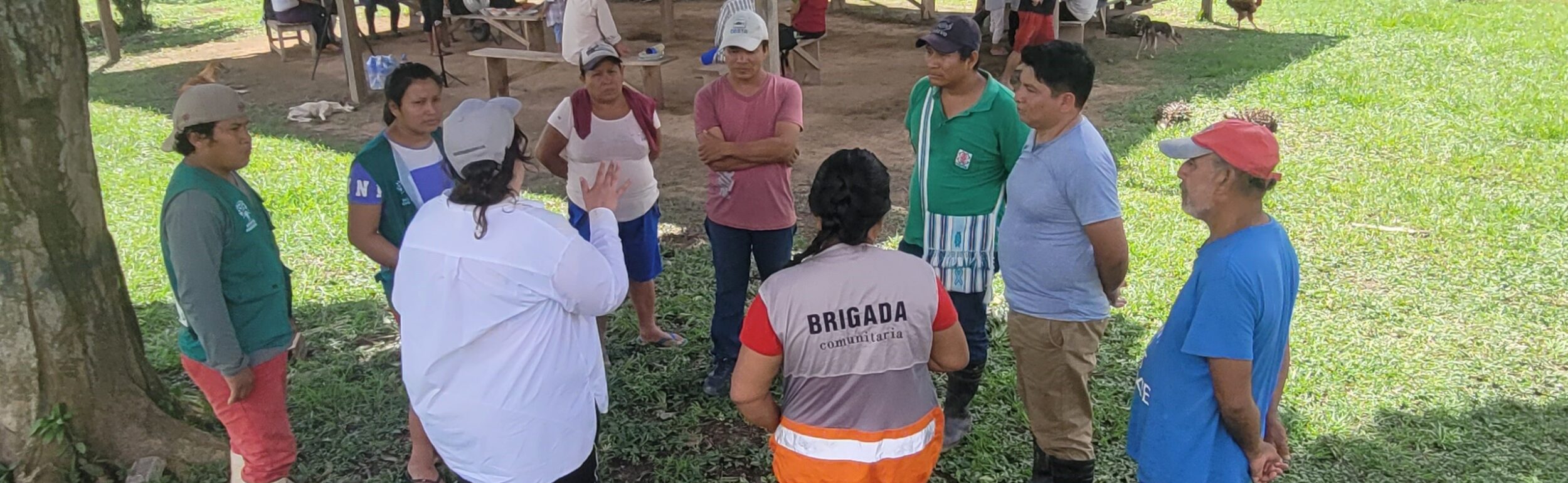 The indigenous village of 3 Hermanos was cut off by flood waters. The brigades they set up with Practical Action provided a vital line of communication with local authorities.