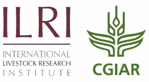 Logos of the International Livestock Research Institute (ILRI) on the left and CGIAR with a green stylized plant symbol on the right.