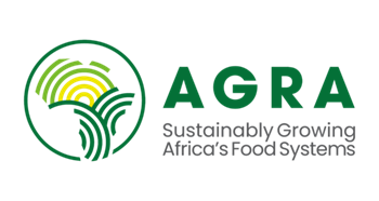 AGRA logo featuring a stylized green map of Africa and the text "AGRA Sustainably Growing Africa's Food Systems" on a white background.